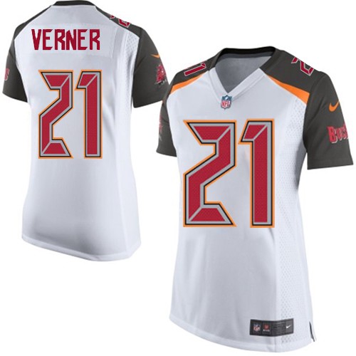Women's Elite Alterraun Verner Nike Jersey White Road - #21 NFL Tampa Bay Buccaneers